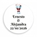 Llavero linterna con adhesivo copas 3cm personalizable para detalles