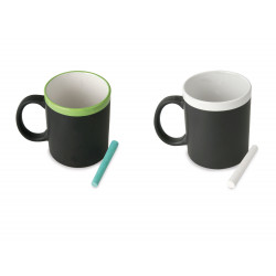 Taza Pizarra Para Pintar Con Tiza - Color Blanco, Incluye Tiza Y Caja, Manualidades Infantiles, Regalo Original