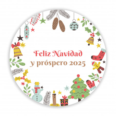 Llavero navideño de bambú en sobre rojo personalizado para regalar