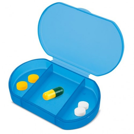 Pastillero azul trizone personalizado con adhesivo de niño para comunión