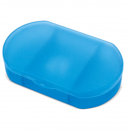 Pastillero azul trizone personalizado con adhesivo de niño para comunión