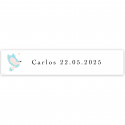Adhesivo 5x1cm paloma azul personalizable