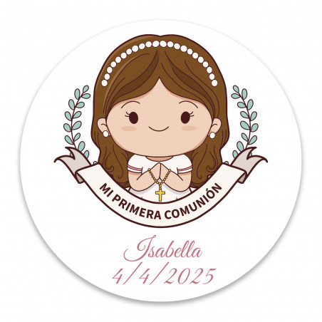 Llavero de madera primera comunión niña personalizable para detalles