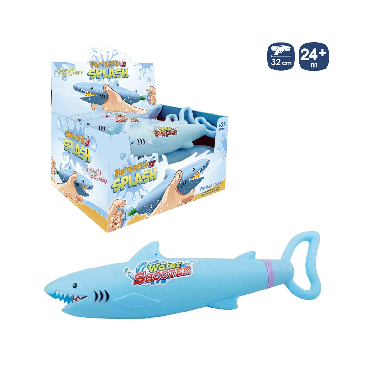 Pistola de agua tiburón para detalles