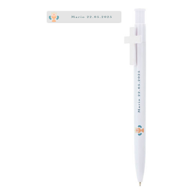 Bolígrafo personalizado con adhesivo para primera comunión