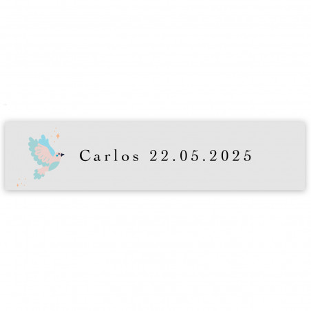 Bolígrafo blanco con cruz celeste para invitados