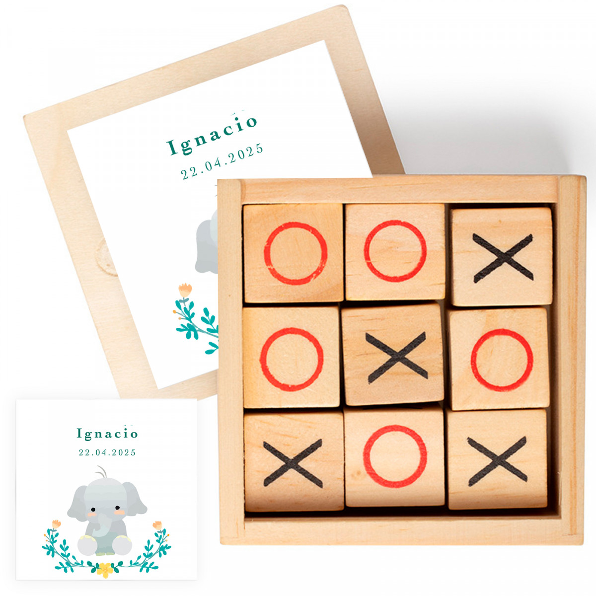 Detalles Bautizos Baratos Tres en Raya Personalizado