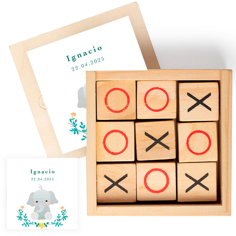 Detalles Bautizos Baratos Tres en Raya Personalizado