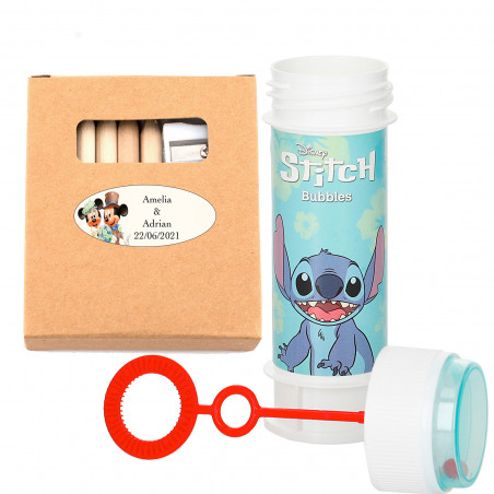 Detalles Infantiles para Bodas Lápices de Colores con Pompero Stitch