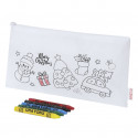 Estuche de navidad para colorear con ceras y etiqueta personalizada para regalar