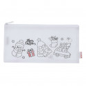 Estuche de navidad para colorear con ceras y etiqueta personalizada para regalar