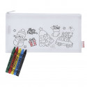 Estuche de navidad para colorear con ceras y etiqueta personalizada para regalar