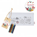 Estuche de navidad para colorear con ceras y etiqueta personalizada para regalar