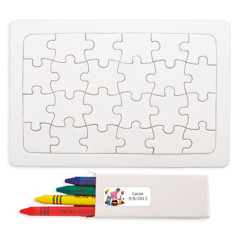 Puzzle Con Cera De Colores Para Dibujar Y Adhesivo Pocoyó