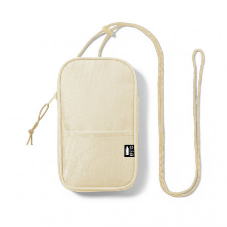 Bolso beige para móvil con adhesivo de comunión de niña