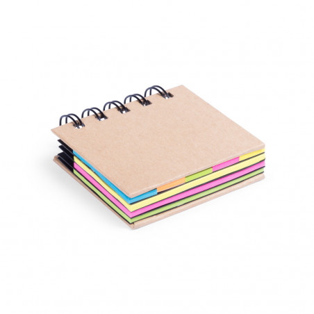 Libreta con post it adhesivos de colores con superhéroes