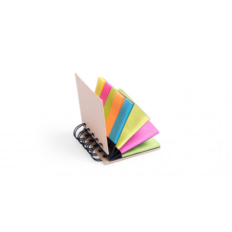 Libreta con post it adhesivos de colores con superhéroes