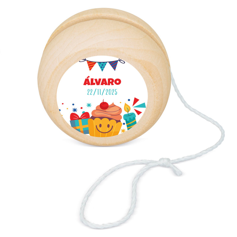 Detalles Cumpleaños para Niños Yoyo de Madera Personalizado