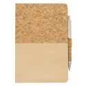 Libreta de corcho color crema personalizada con adhesivo de boda y bolsa para regalar