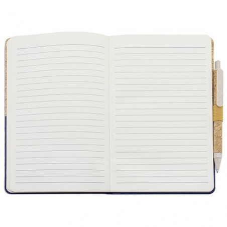 Libreta de corcho color crema personalizada con adhesivo de boda y bolsa para regalar
