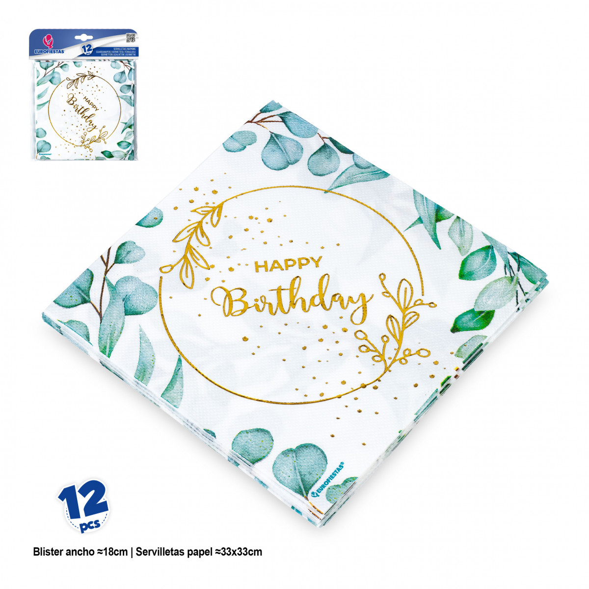 Servilletas happy birthday diseño floral para eventos