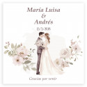 Bálsamo labial en forma de corazón y monedero con tarjeta personalizada romántica para boda