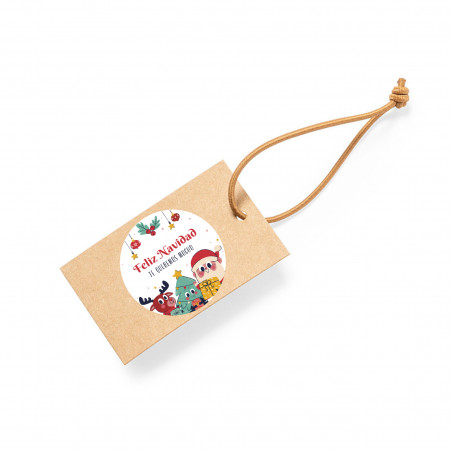 Etiqueta colgante personalizada para detalles de navidad papá noel y amigos