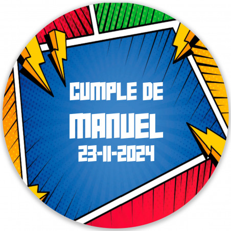 Bloc de notas con bolígrafo con adhesivo cómic de superhéroes personalizable para regalar