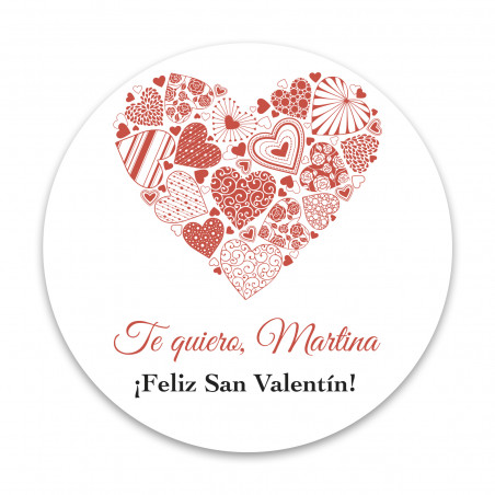 Adhesivo de corazones rojos 3cm románticos