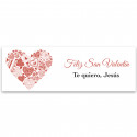 Adhesivo de corazones rojos rectangular 6x2 románticos