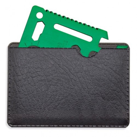 Multiherramienta azul en funda con adhesivo personalizado para comunión de niño