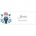 Adhesivo 6x2 cm primera comunión niño personalizable