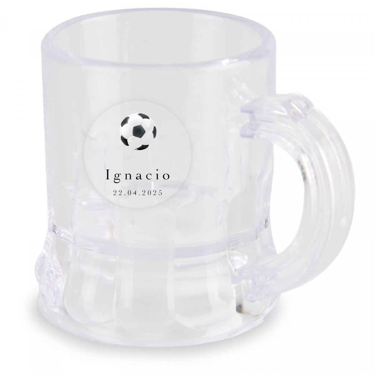 Jarra chupito con adhesivo personalizado transparente para detalles