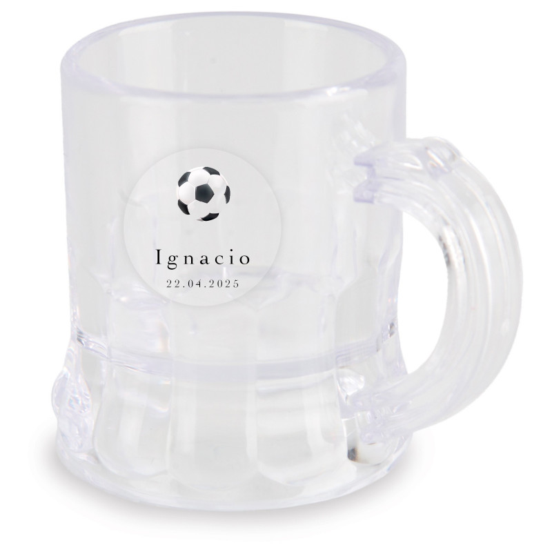 Jarra chupito con adhesivo personalizado transparente para detalles