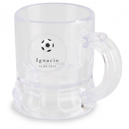 Jarra chupito con adhesivo personalizado transparente para detalles