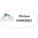 Llavero unicornio en caja rosa con adhesivo unicornio personalizado para detalles