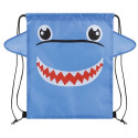 Mochila infantil tiburón con lápiz y etiqueta personalizada con adhesivo de cómic para invitados