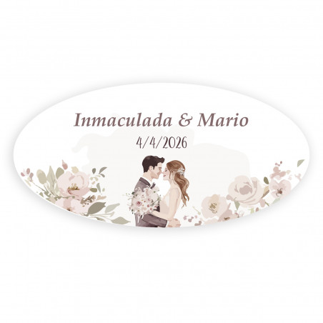 Bloc notas adhesivas eco con romántico adhesivo para detalles bodas