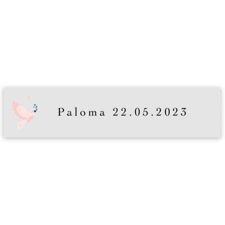Bolígrafo eco con adhesivo paloma rosa transparente para detalles