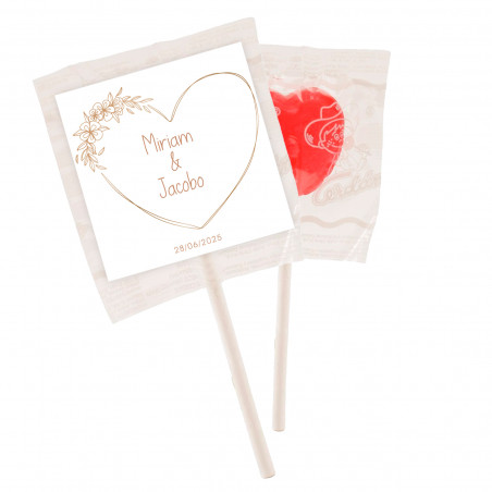 Detalles Invitados Boda Piruleta Personalizada