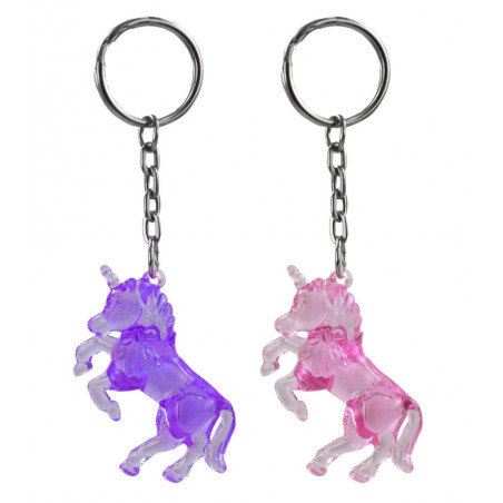Llavero de unicornio en sobre rosa con adhesivo personalizable para detalle infantil