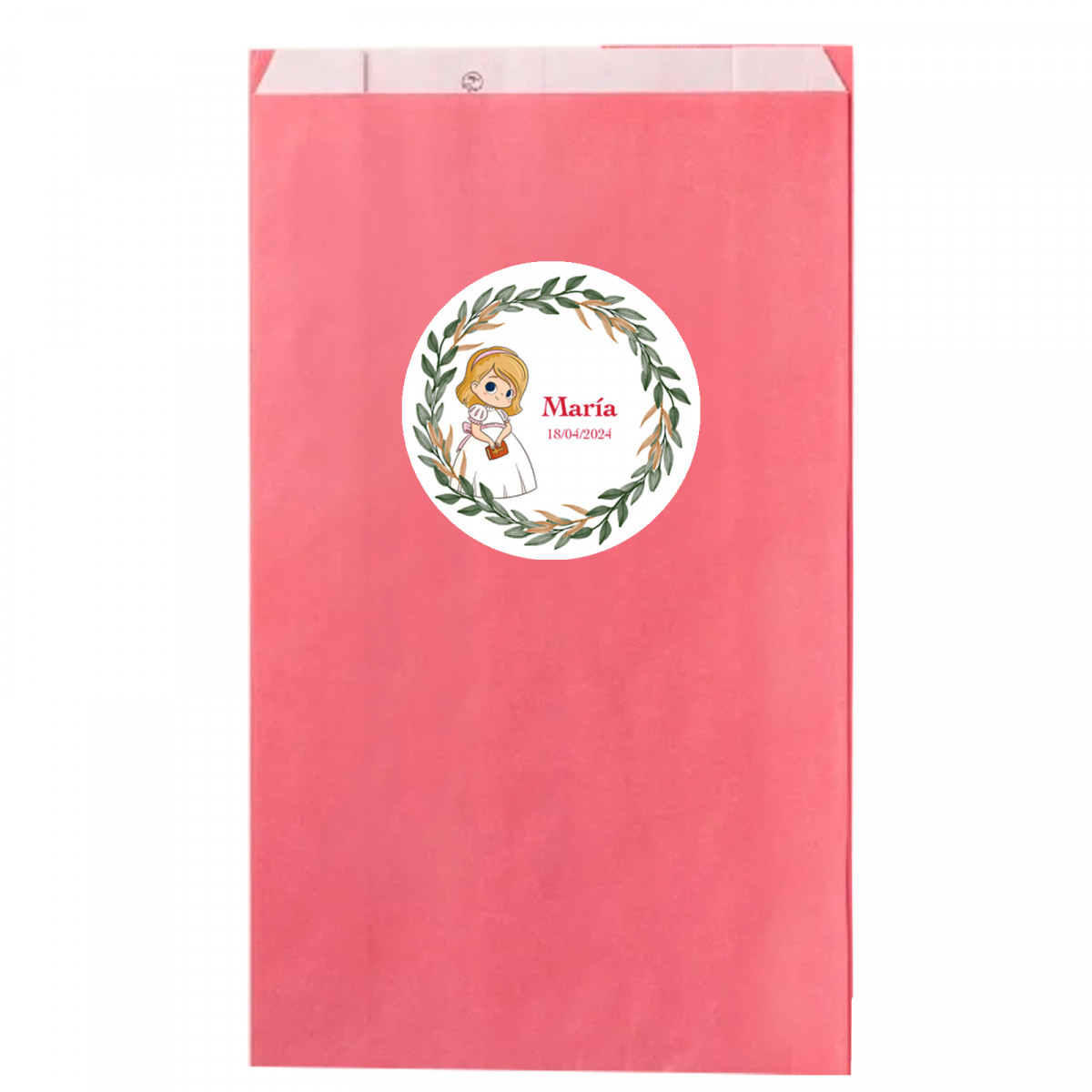 Sobre Papel Kraft Rosa 7X12Cm Con Adhesivo Primera Comunión Niña ...