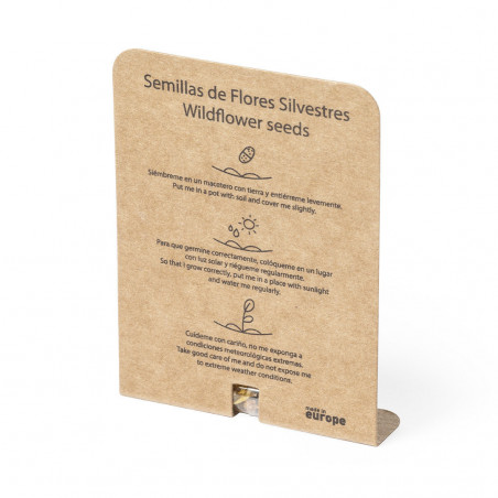 Cápsula de semillas con adhesivo personalizable especial para detalle de Boda