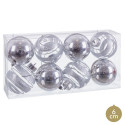 Bolas de plata para decoración navidad 8 uds