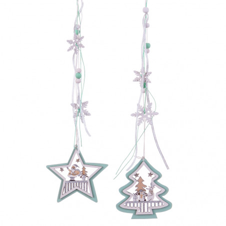 80 Adornos Navideños De Madera - Formas De árbol, Estrella, ángel Y Copo De Nieve