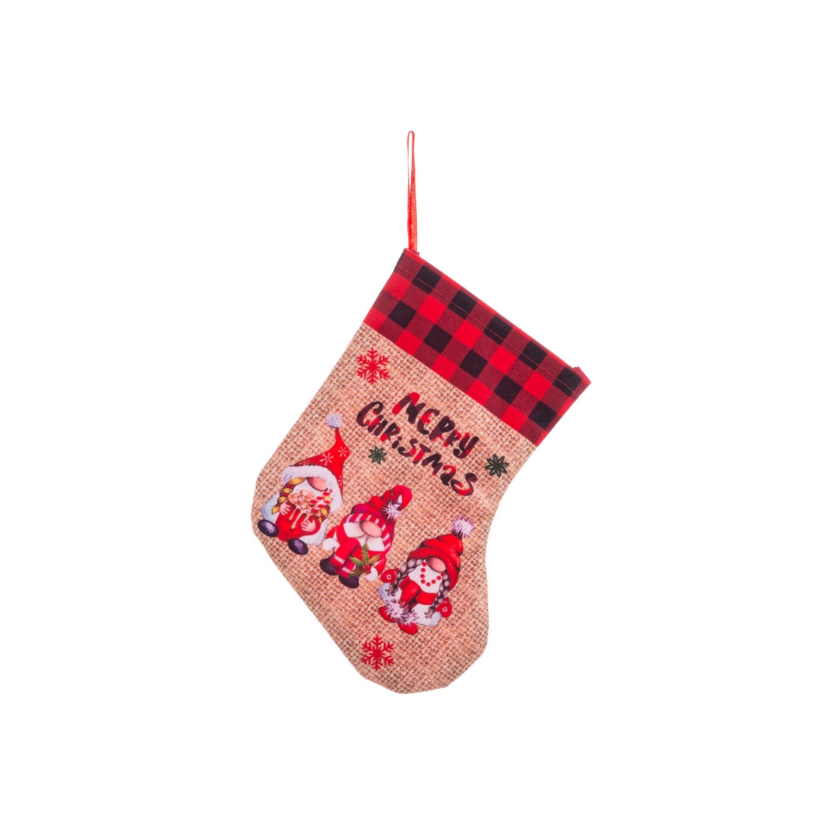 Calcetín gnomos para decoración navideña