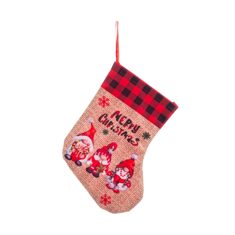 Calcetín gnomos para decoración navideña