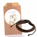 Pulsera trenzada para hombre símil piel en sobre kraft con adhesivo personalizable para bodas