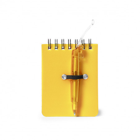Libreta con bolígrafo personalizable y piruleta para regalar