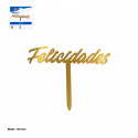 Topper letras ligeras doradas Felicidades para decorar